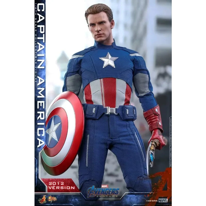 Original Hot Toys MARVEL AVENGERS ENDGAME Captain America 2012 Version Anime Figure Toys Model Collection