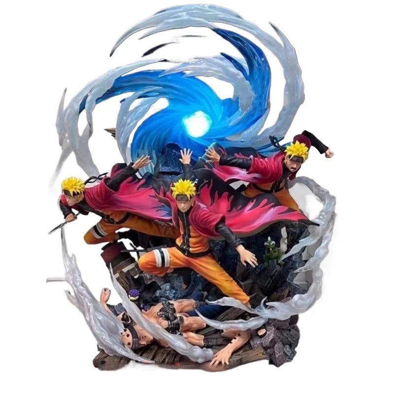 30 см Наруто Аниме Фигурка Узумаки Наруто Периферна Сцена Светеща Статуя Модел Настолна Декорация Колекция Орнаменти Подарък за Рожден Ден Играчки