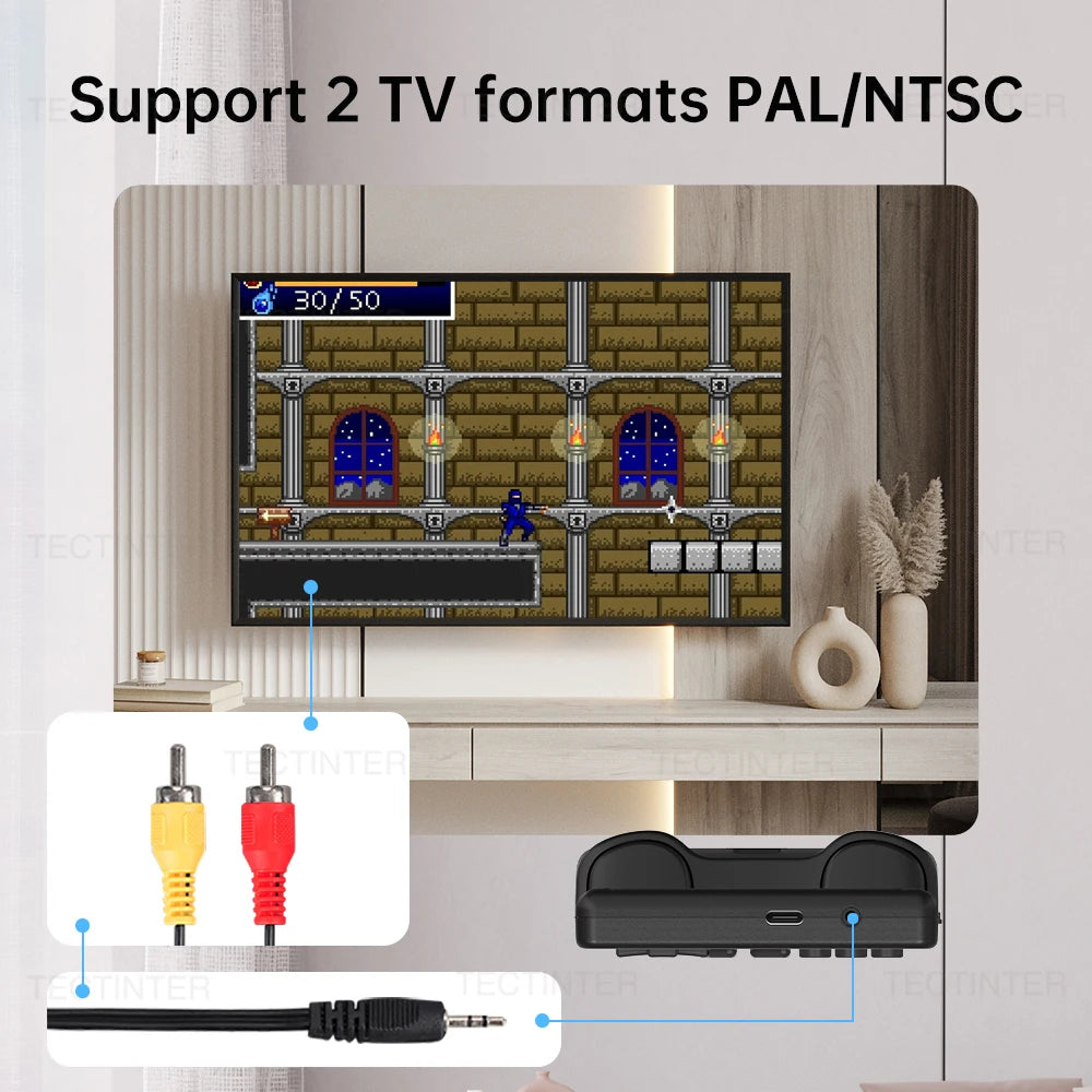 GB300 Portable Handheld Game Player 3.0 inch Screen Video Game Console Built-in 6000 Games Support AV Output for SFC/GBA