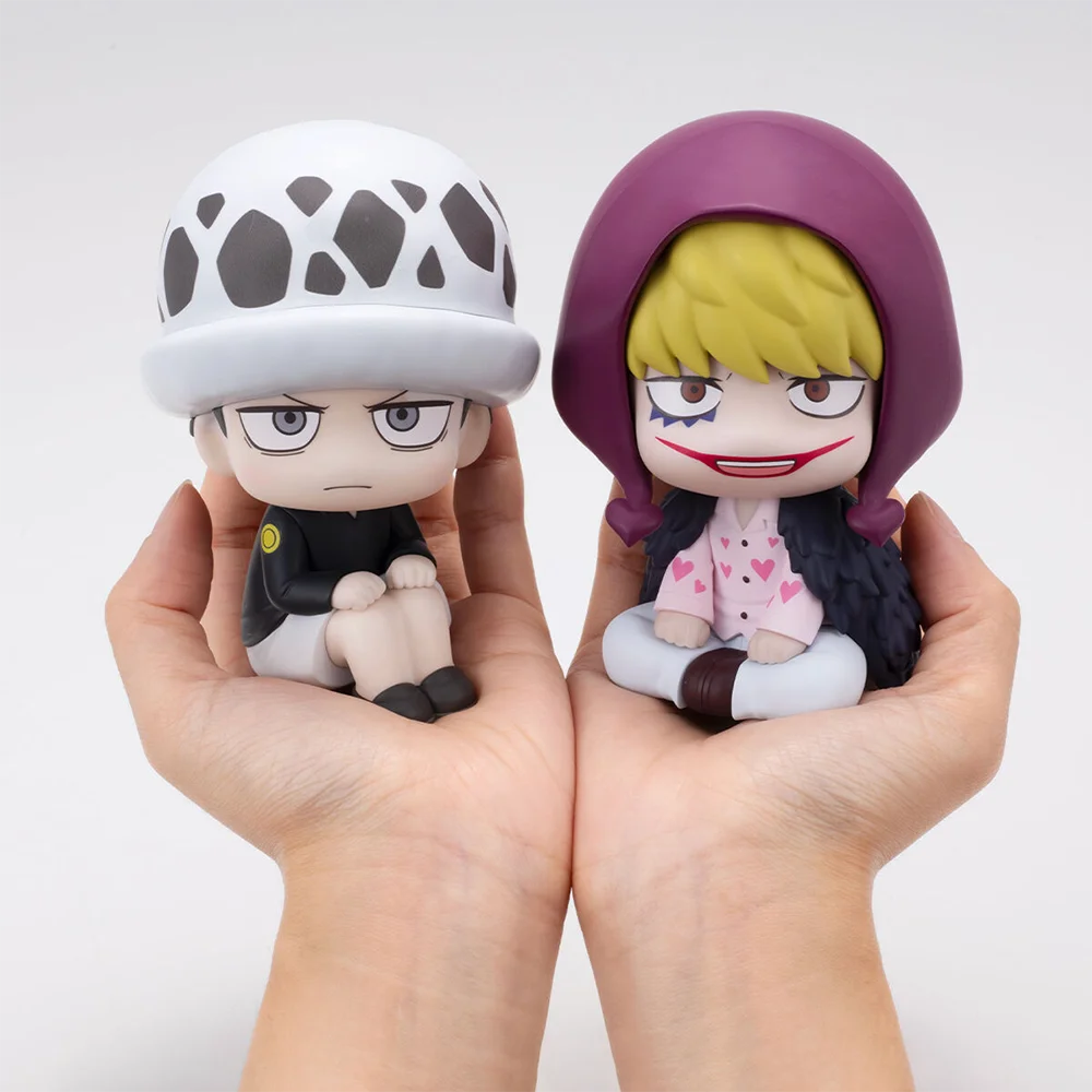IN Stock Original MegaHouse Look up ONE PIECE Donquixote Rosinante Trafalgar D. Water Law Q-version 11Cm Anime Model Toys