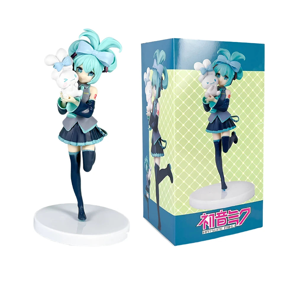 11-20CM Hatsune Miku X Cinnamoroll Figure Anime Collectible Models Decorative Decorations Children Birthday Christmas Kawaii Gif