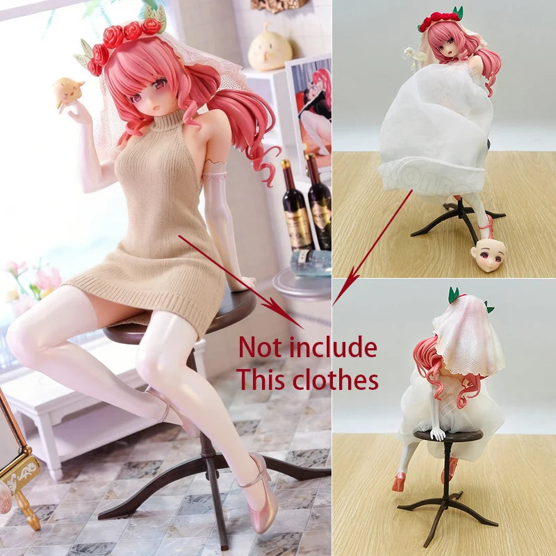 21cm SkyTube TOMO Wedding Dress Kamino Shizuku Anime Girl Figure Uzaki-chan wa Asobitai! Tsuki Uzak Action Figure Model Doll Toy