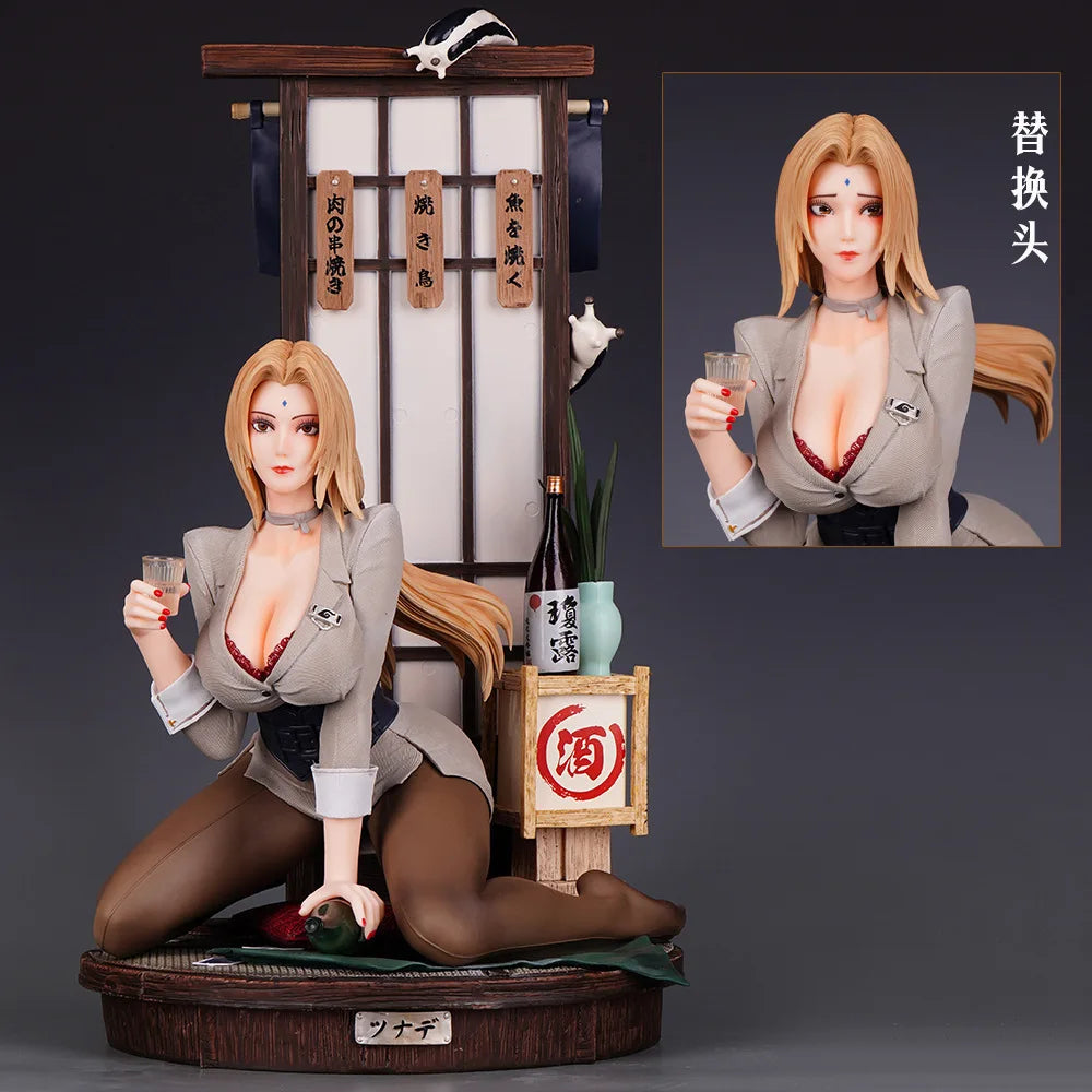 New 43cm Anime Beautiful Girl Figure Tsunade Sexy Drunk Scene Double-headed Replacement Desktop Ornaments Holiday Gifts Toys