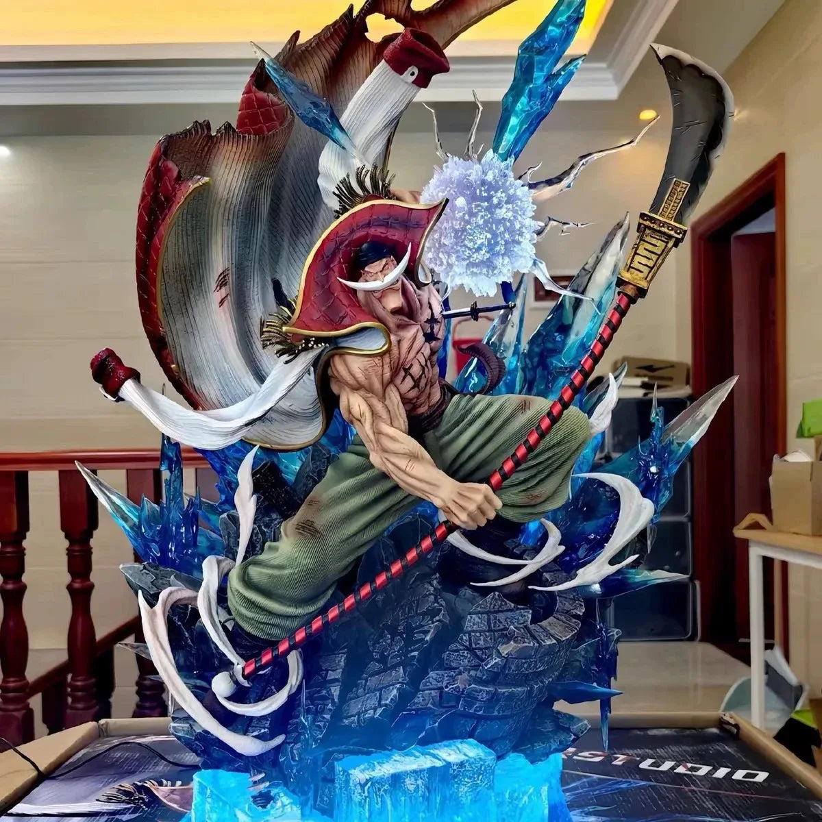 One Piece Whitebeard Attacking Pose 38cm PVC Action Figure Anime Character Model Statue Desktop Decoration Collectible Gift