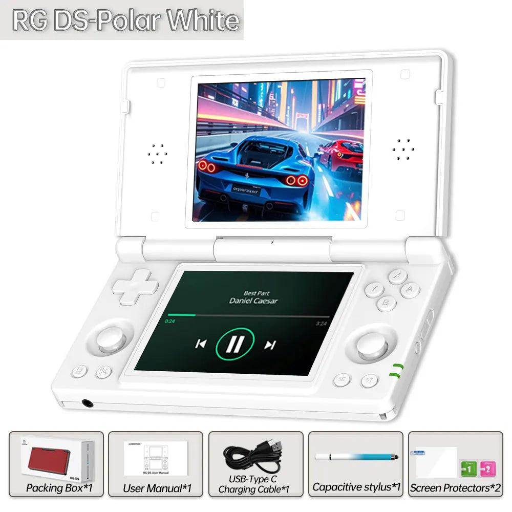 Anbernic RG DS Retro Video Game Console 4 Inch IPS Dual Multi-touch Screen Android 14 Flip Game Player RGDS For Christmas Gift