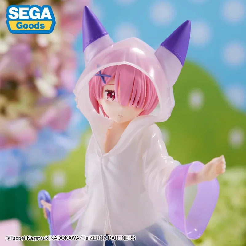 Оригинална фигурка на Sega Re: Life In A Different World From Zero, Rem Ram Raincoat Girl, 21 см, модел, колекция, играчка, детски коледен подарък.