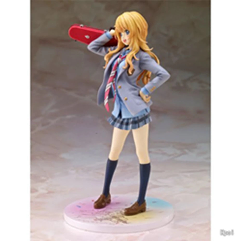 20CM Anime Shigatsu wa Kimi no Uso Miyazono Kaori Figure 1/8 Model School Dniform Dress Up Toy Gift Collection Action Figure PVC