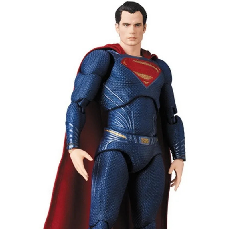 MAF 057 DC Marvel Superman Toy Figures Justice League Superman With Movable Joints Boxed Doll Action Toy Headset Model Doll