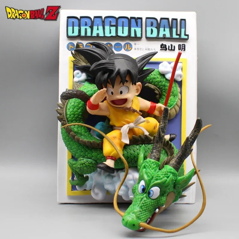 Amime Dragon Ball Z Gk 3d Comic Books Son Goku Riding Shenron Figurine Pvc Action Figure Model Statue Collection Children's Toy