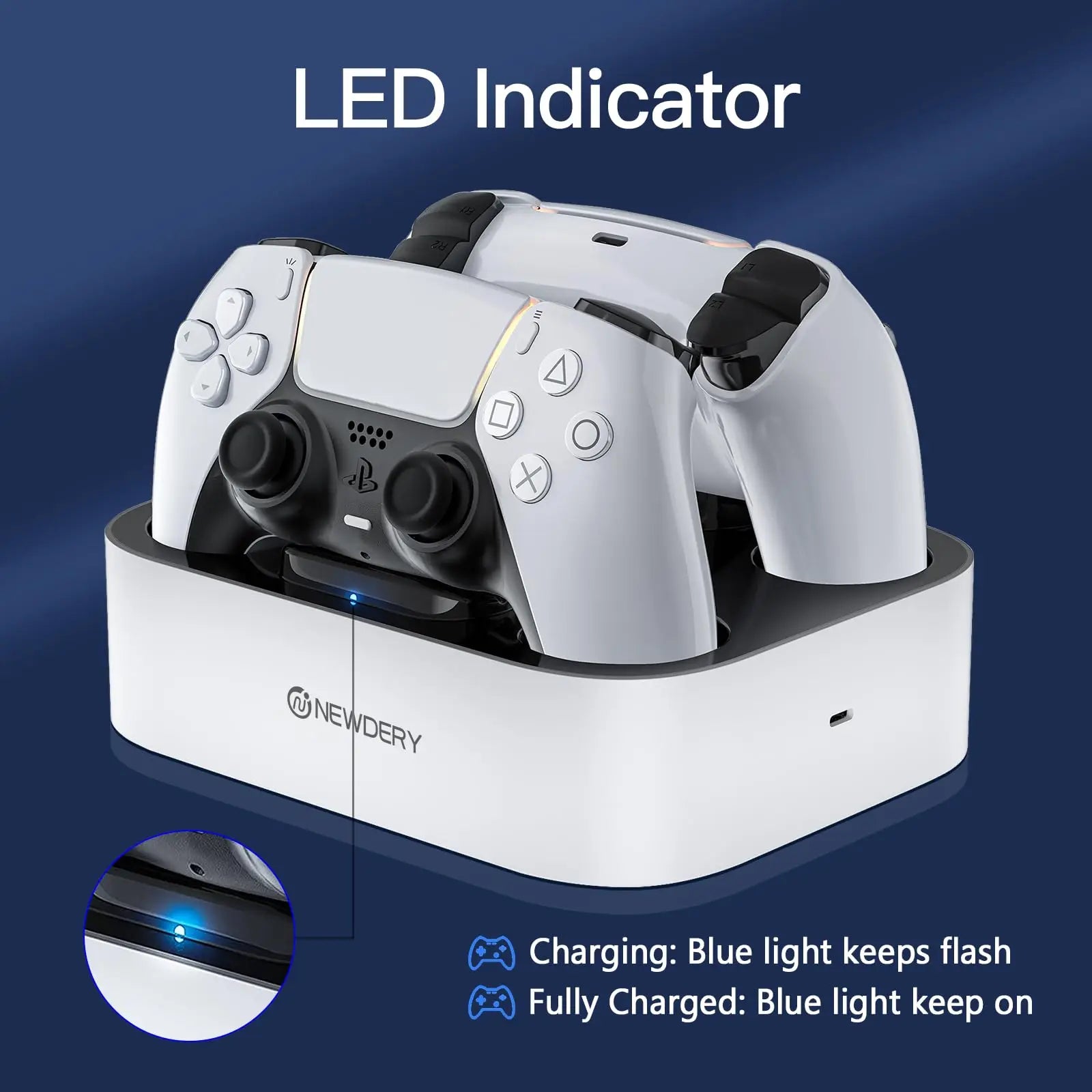 PS5 Controller-Ladestation für Playstation 5 Dual für DualSense Edge Control Schnellladedockständer mit Kabel