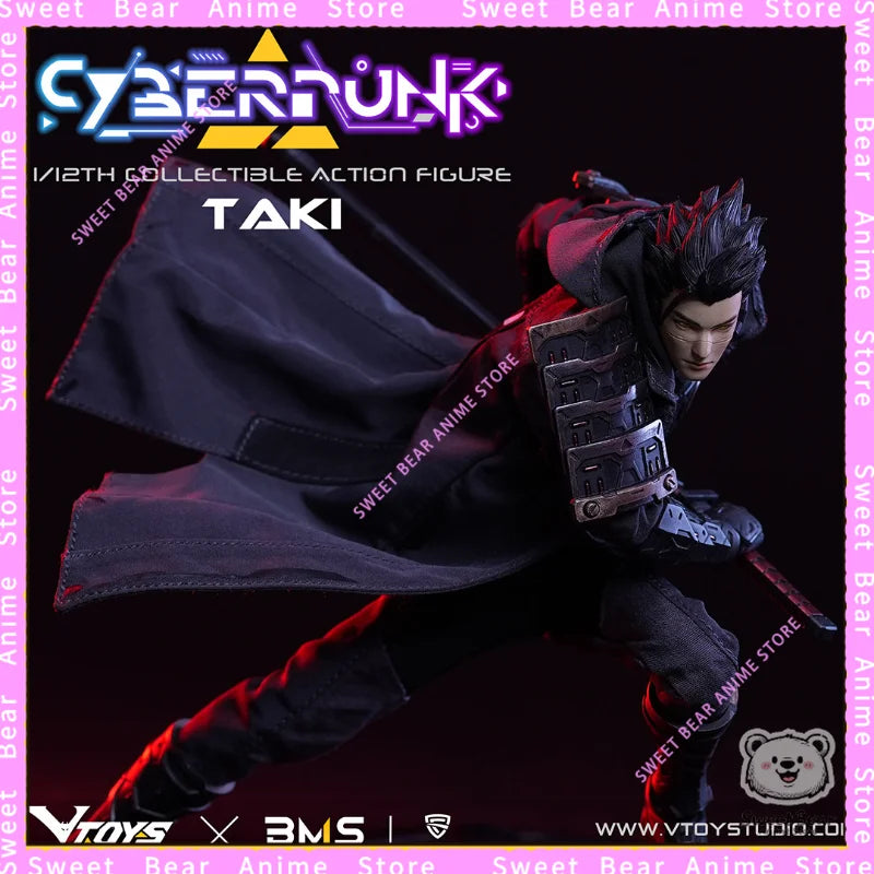 In Stock VTOYS＆BMS TAKI VSD010 Cyberpunk Samurai: Takumi  1/12 Action Figure Anime Model Trendy Toys Desktop Doll Collectibles
