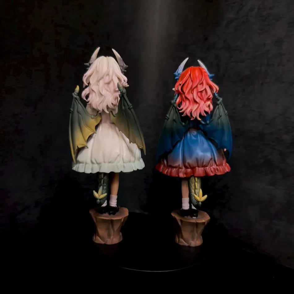 Hot sale Angry Dragon Girl Figure GK Original Beauty Girl Loli Anime 2D Model Desktop Chassis Ornaments Peripherals