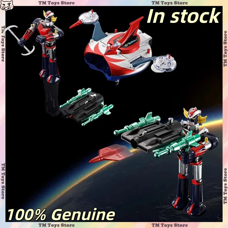 Genuine DELUXE GRENDIZER&SPAZER UFO Form Anime Figure CHOGOKIN 1975 Replica Action Figurine Collectible Model Toys Gift IN STOCK
