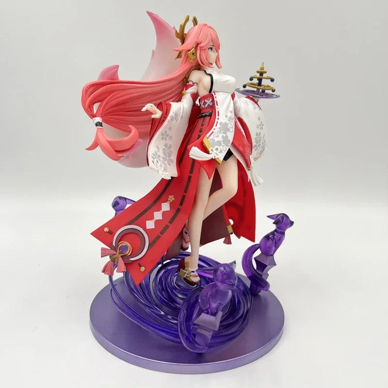 25cm/9.84in Genshin Impact Yae Miko Figure Game Peripherals Figurine Action cartoon Statue Model Toy Collectible Ornaments Gifts
