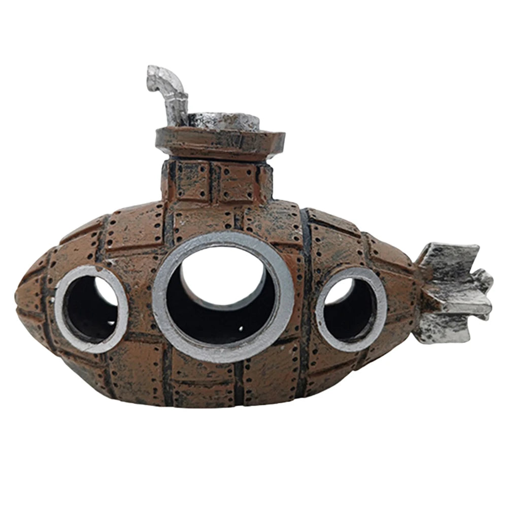 Aquarium Submarine Ornament Submarine Wreck Decoration Fish Tank Landscaping Decoration for Themed Aquarium Landscaping