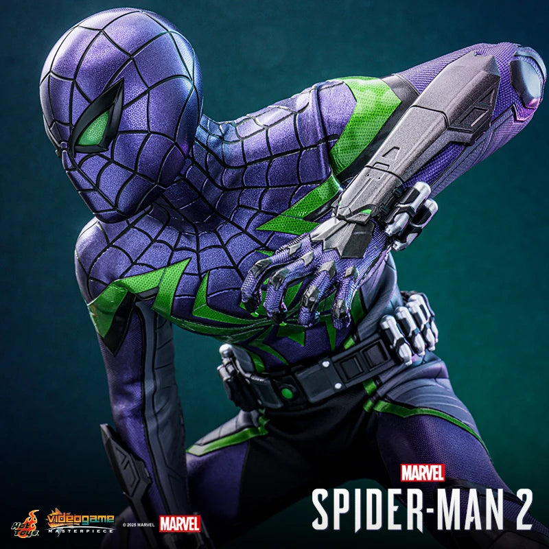 Hot Toys Marvel Spider Man 2 Miles Morales Purple Reign Suit 1 6 Scale Collectible Action Figure For Marvel Movie Collectorsgift