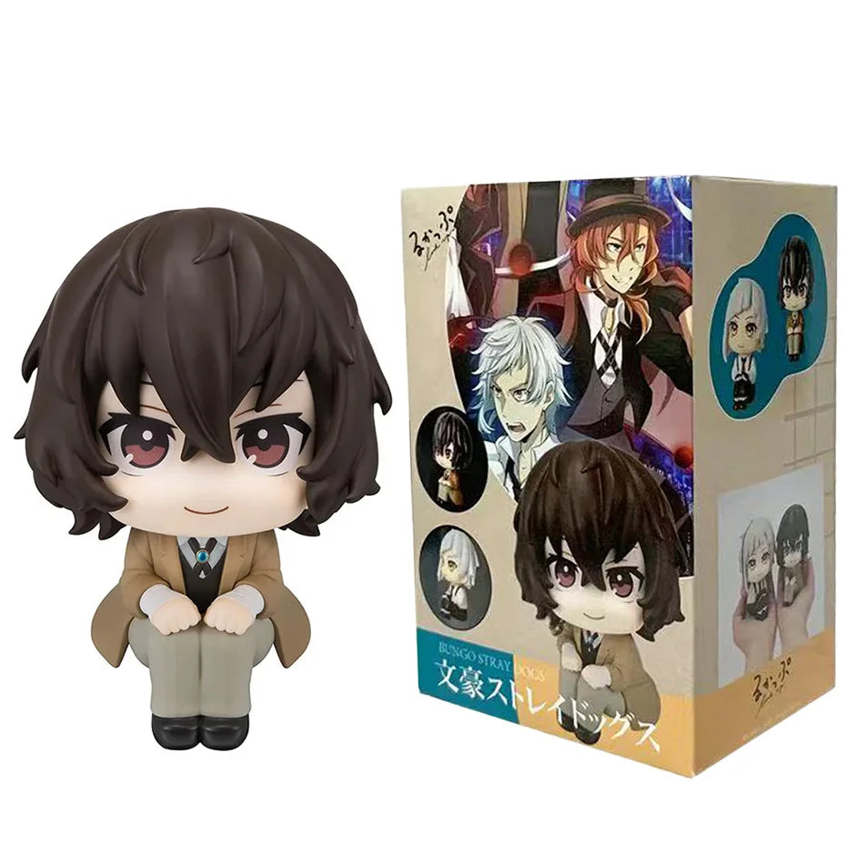New 10cm Bungou Stray Dogs Anime Figure Look Up Nakajima Atsushi Action Figure Q Version Dazai Osamu Figurine PVC Collection Toy