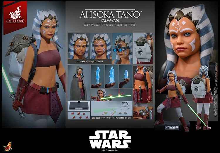 TMS170 1/6 Scale Ahsoka 12-inch Full Set Action Figure Male Soldier HOTTOYS Exclusive Limited Edition Little Rotta Backpack