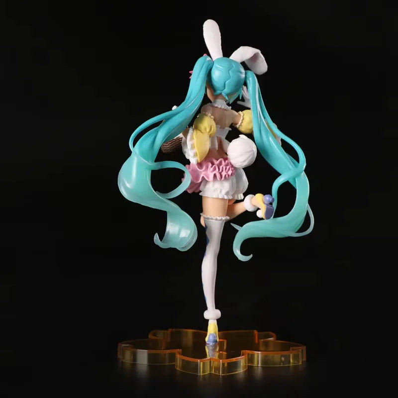 23CM Hatsune Miku Anime Figure Kawaii Pvc Model Doll Action Figurals Rabbit ears Collect ornaments Christmas Toys gifts
