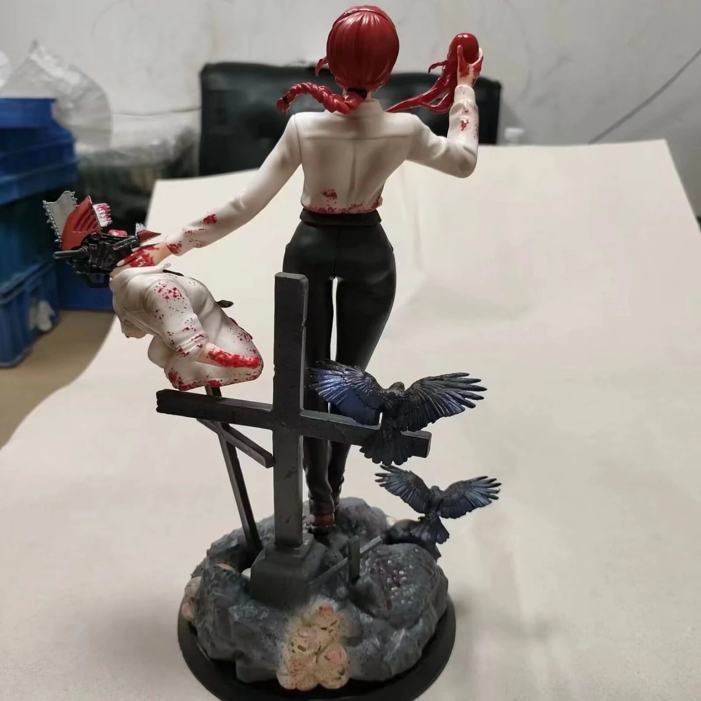 Erciyuan Chainsaw Man Gk Makima Action Figure - Beautiful Girl with Replaceable Body And Chain Saw Tool Collectible Toy Model