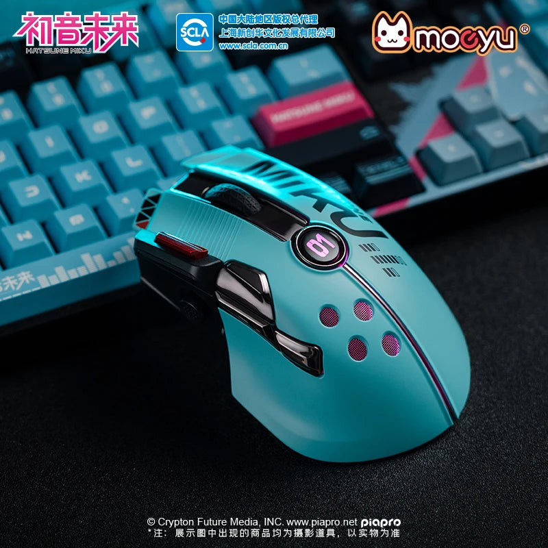 Tcv Hatsune Miku Gaming Mouse Usb 2.4g Wireless Rgb Light Up 12000 Dpi Ergonomic Mice For Pc Laptop Desktop Computer Gamer