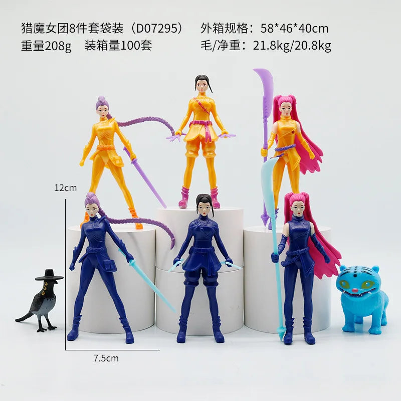 2025 New Anime K Pop Demon Hunters Figure K-Pop Demon Hunters Rumi Mira Zoey Tiger Figurine Toy Desk Decor Statues Ornament Kid