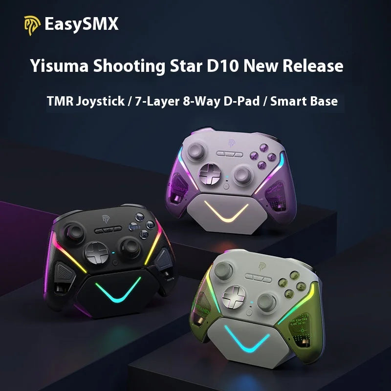 Yisuma Meteor D10 Wireless Game Controller TMR Joystick For PC SteamSwitch2 Bluetooth Mobile Elite Handle Fast Response