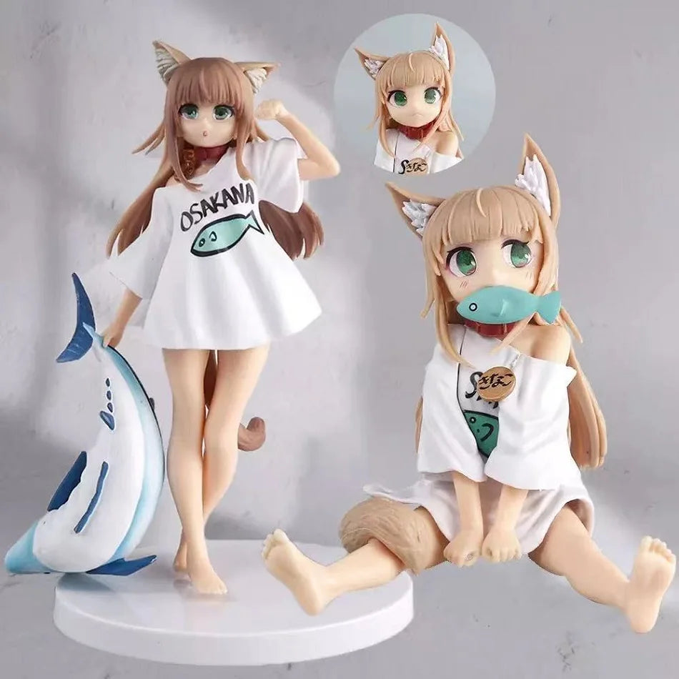 19cm Cute My Cat Is A Cute Girl High School D×D Anime Catgirl Action Figures Fashion Girl Figurine PVC Collection Model Doll Toy