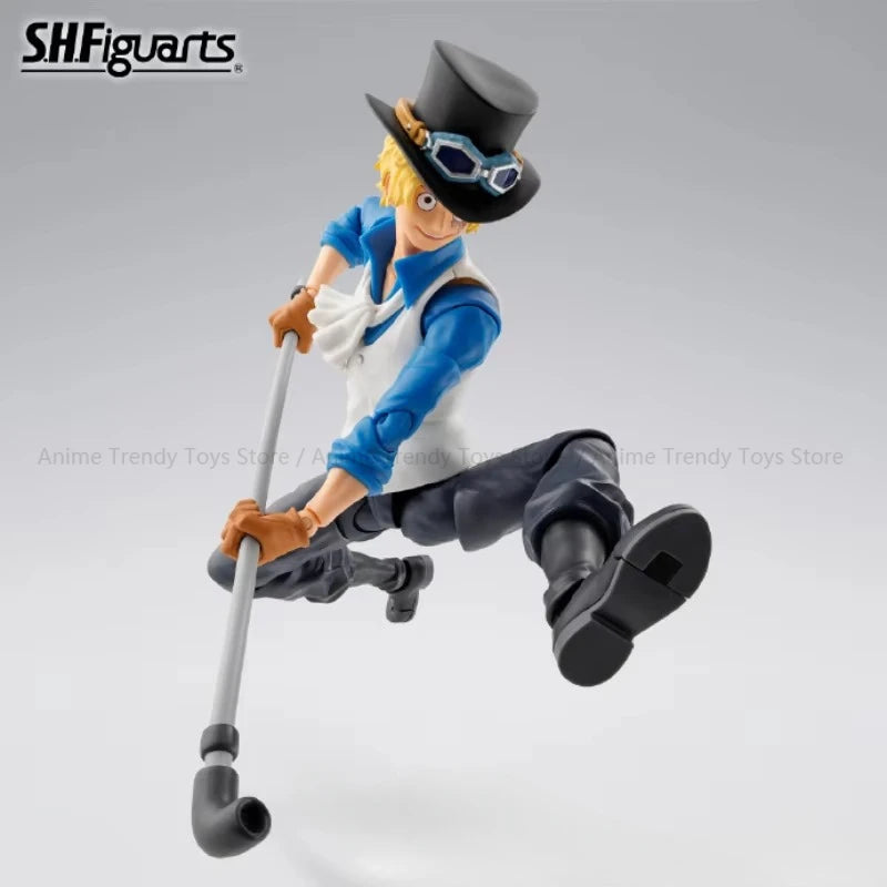 In Stock Original Bandai S.H.Figuarts SHF One Piece Sabo Revolutionary Army Chief of Staff Anime Action Figure Toy Gift Model