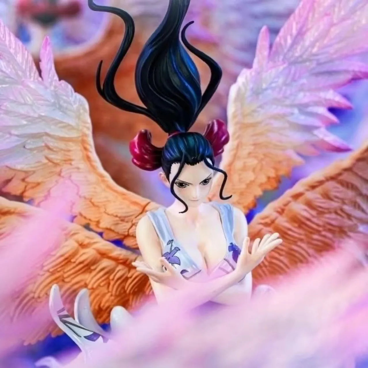 One Piece Anime King Handgefertigtes Skypainting Robin Sechsflügeliger Engel Großformatige Schönheitsdekoration Actionfigur Sammlermodell