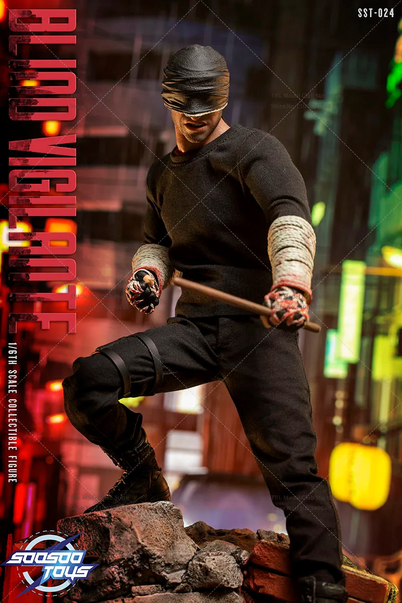 Soosootoys SST-024 1/6 Scale Collectible Classic Blind Vigilante 12'' Male Soldier Action Figure Full Set Model Toys Gift
