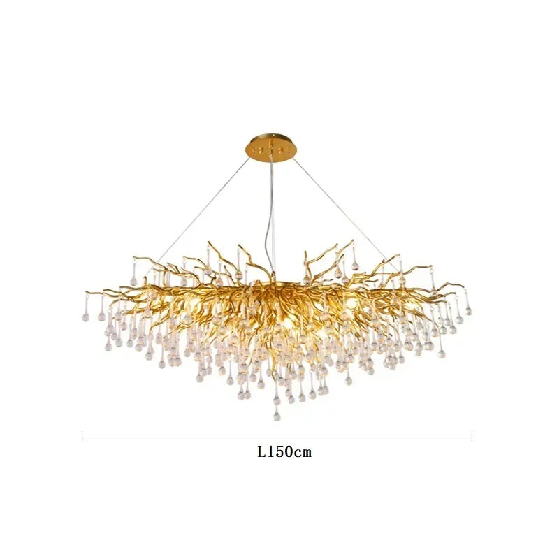 American Luxury Crystal Ceiling Chandelier Modern Art Living Dining Bedroom Hanging Lamp Hotel Hall Home Decor Pendant Lights