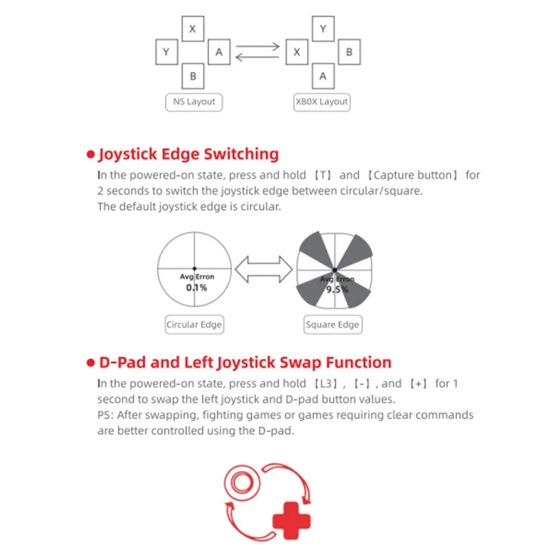 Aolion Wireless Retro Mini Game Controller Joypad Hall Effect Joystick For Switch Gamepad For PC Windows For NS Game Accessories