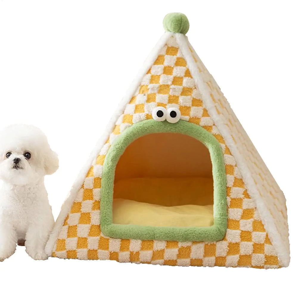 Geschlossenes Katzenbett, Geschlossenes Hundezeltbett, Sicherheits-Warmhaus für den Innenbereich, Haustierhütte, gemütliches Winterzelt für Kätzchen mittlerer und kleiner Rassen