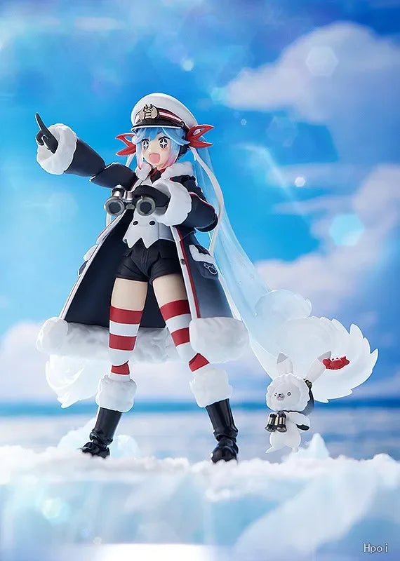 In Stock Original GSC 1800 Miku Snow Miku 2022 Grand Voyage Action Figures Hand Models Toys Gifts