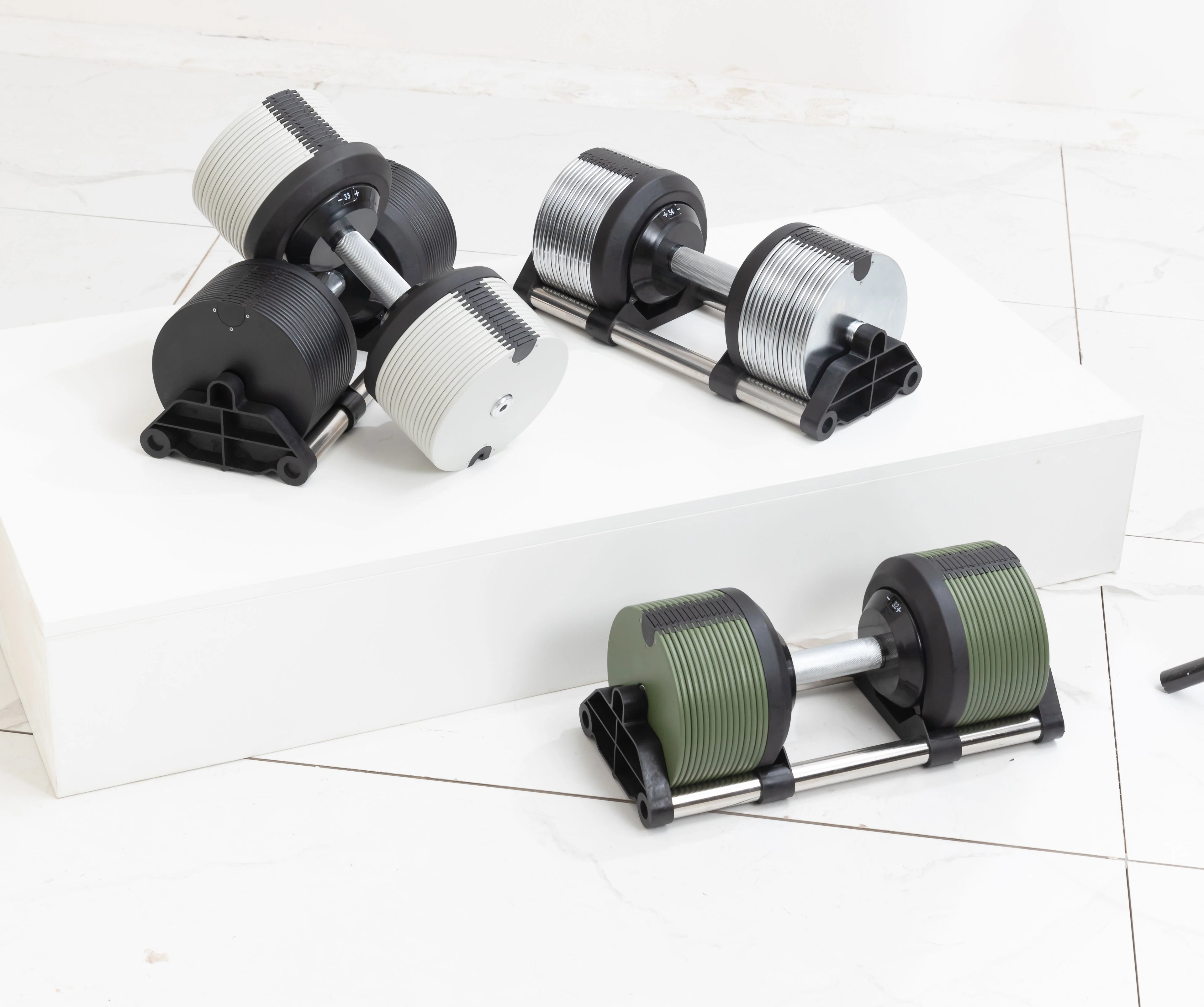 Quick Insert Slice Dumbbell Set Wholesale Adjustable 20KG Painted/Electroplated 1KG Increment Turning Handle Dumbbell Pairs