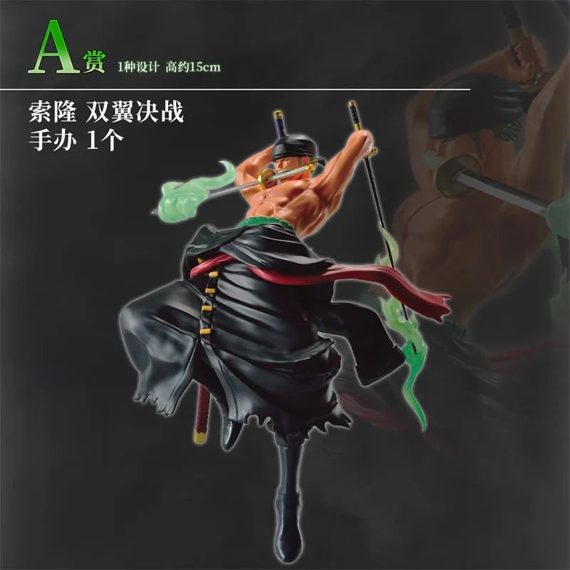 Bandai Original One Piece Ichiban Kuji Two Wings Battle Roronoa Zoro Sanji Anime Figures Toys For Kids Gifts Cool Collections