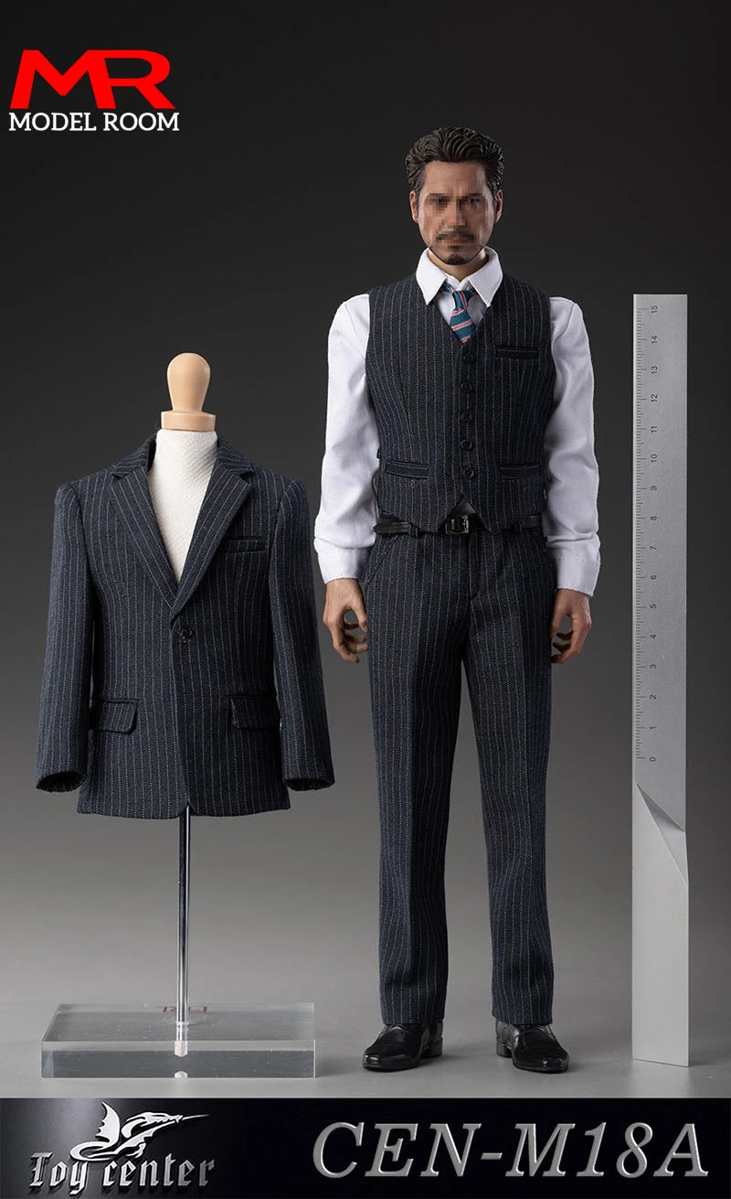 Toy center CEN-M18 1/6 Scale British Gentleman Striped Suit Male Soldier Clothes Model Fit 12'' Action Figure Body Dolls