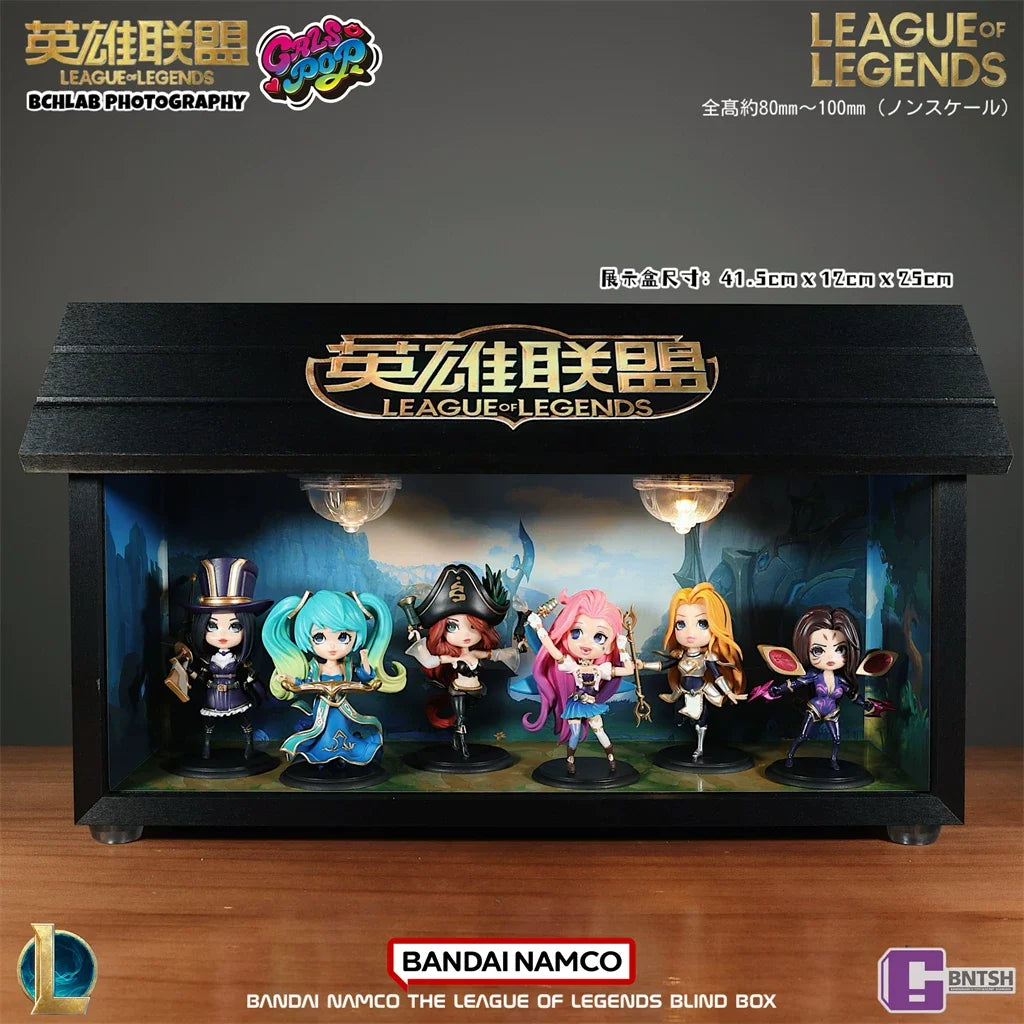 Bandai Gals Pop League Of Legends Lol Blind Box Q Edition Handmade Model Car Ornament Doll Trendy Play Handmade Gift