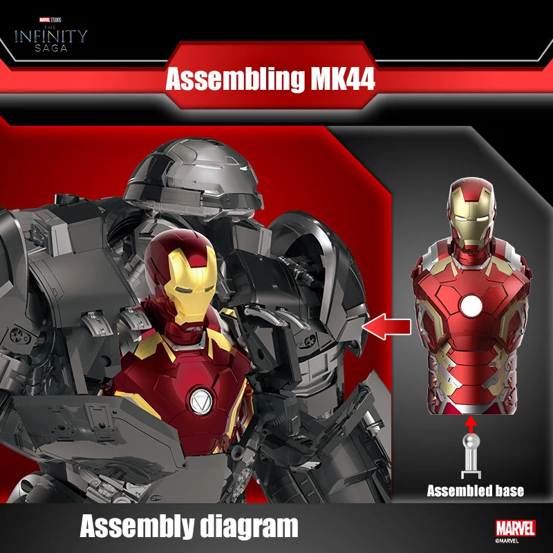 Fondjoy Marvel Anti-Hulk Armor Action Figure LED Light-Up Assemble Toy Model for Boys Movie Character Handmade Craft Toys Gift