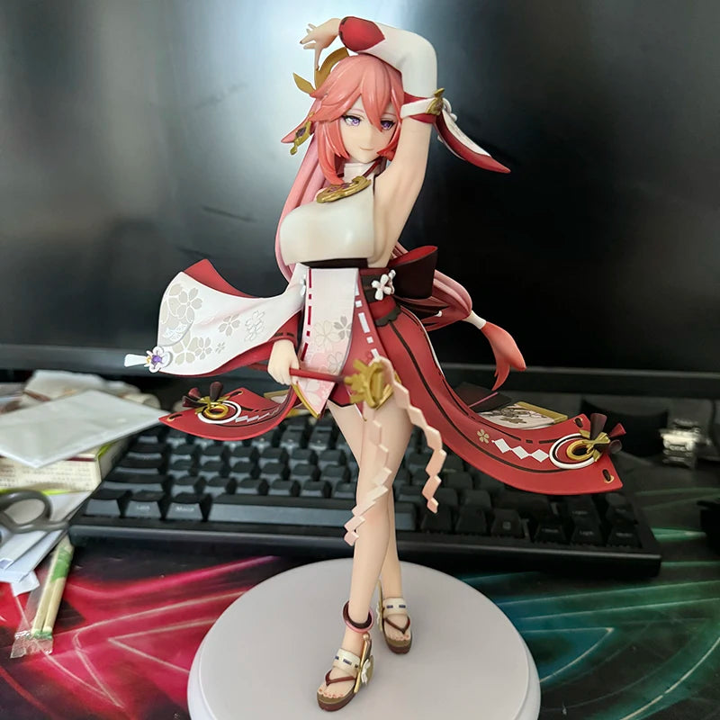 Genshin Impact Figure Yae Miko Anime Figures Kawaii Girl Anime Peripheral Statue Collectible Customized Model Desk Decor Gift