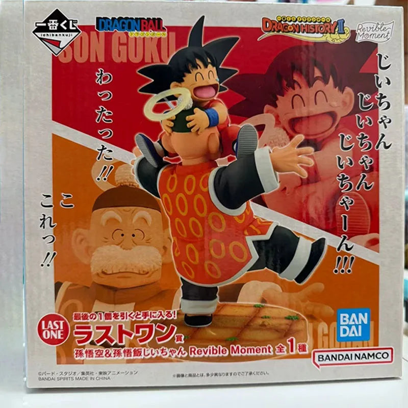 BANDAI Ichiban Kuji Dragon Ball Revible Moment Last One Prize Goku Grandpa Gohan Anime Scene Figurine Action Figure Model Toys