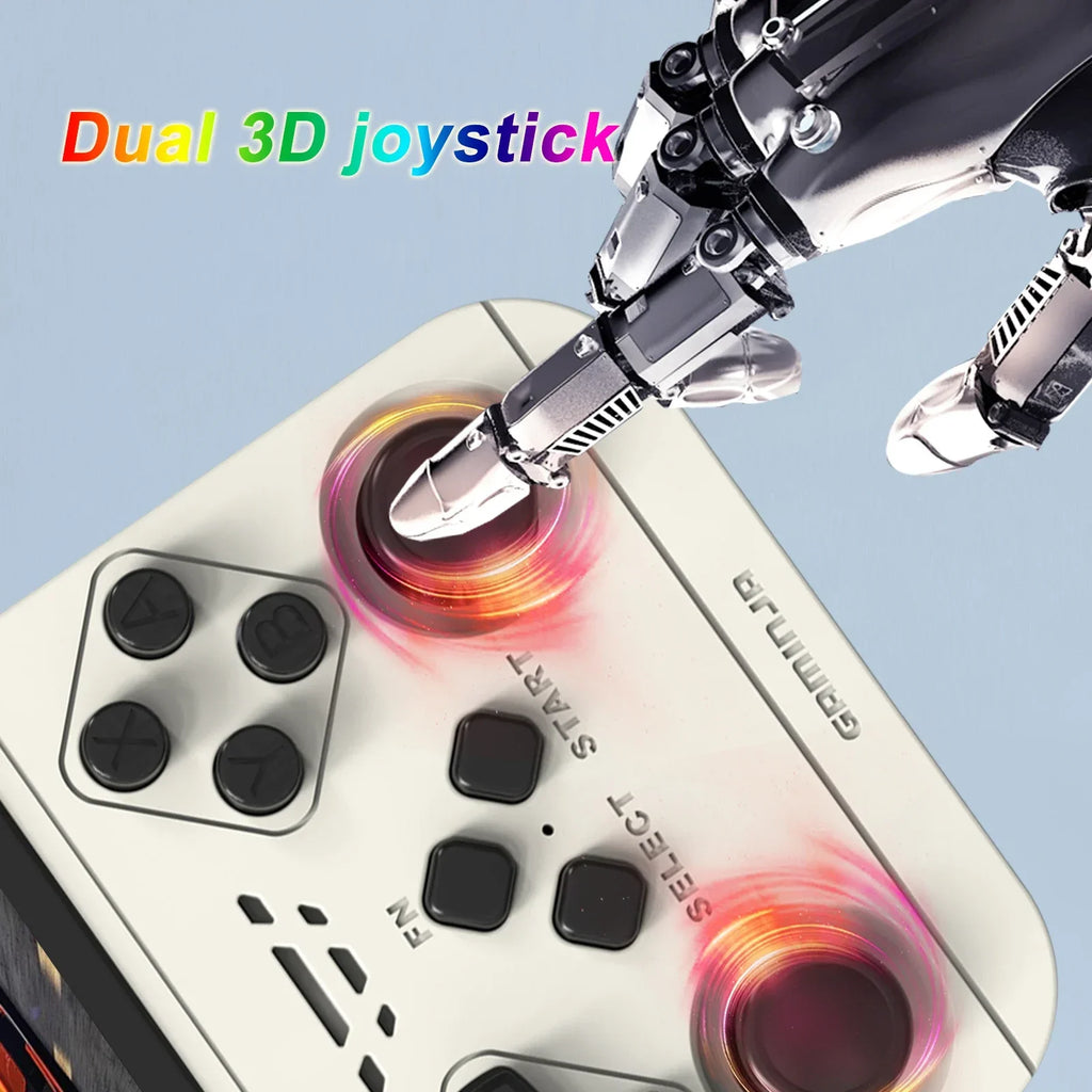 GAMINJA New Open Source Retro Handheld Video Game Console Buit in 64GB Card Emulator for PS1/PSP/DC/N64/SS 3.5 Inch IPS Screen