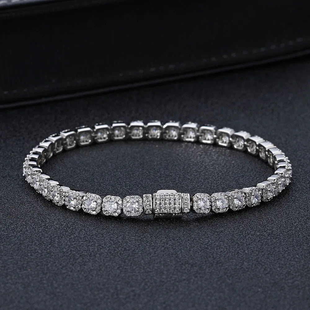 5 mm Iced Tennis Chain Armband Bling Zirkon Cluster Diamant 18 Karat vergoldetes Armband für Damen und Herren Hip Hop Schmuck