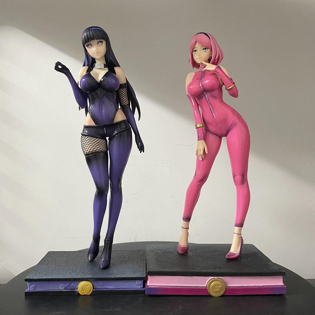 Anime Naruto Hyuuga Hinata Figur 30CM Hyuuga Hinata Haruno Sakura Ver Gril Figur PVC Anime Statue Sammlung Modell Spielzeug Geschenke