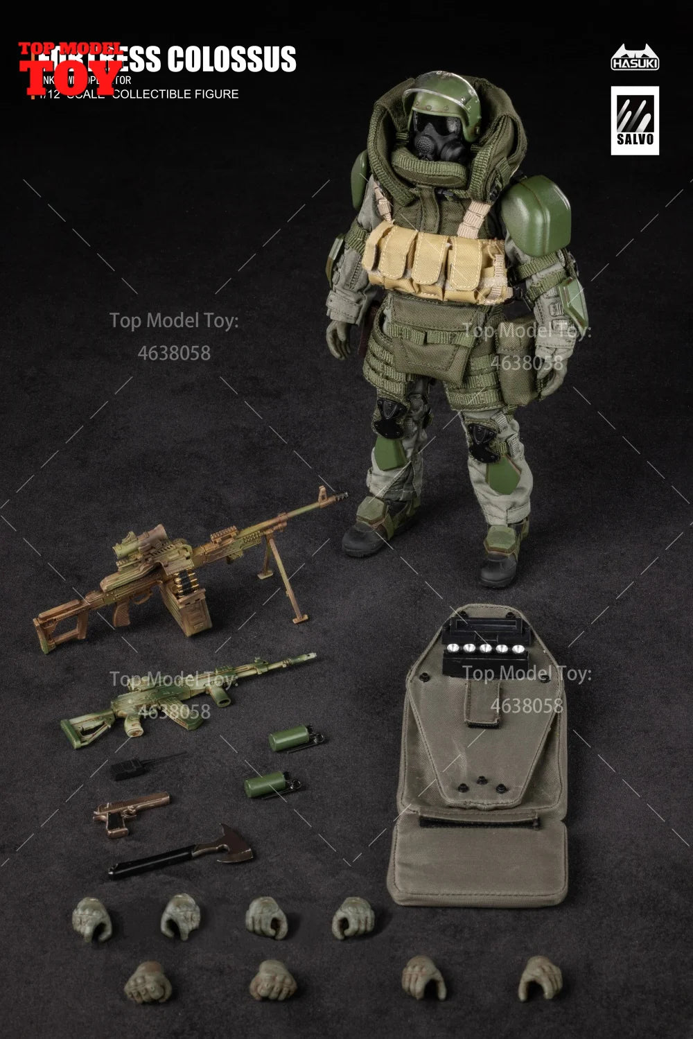 HASUKI SA02 1/12 Scale Black Action Second Bullet Male Shield Soldiers with Weapon Full Set 16cm Action Figure Dolls Model Toys