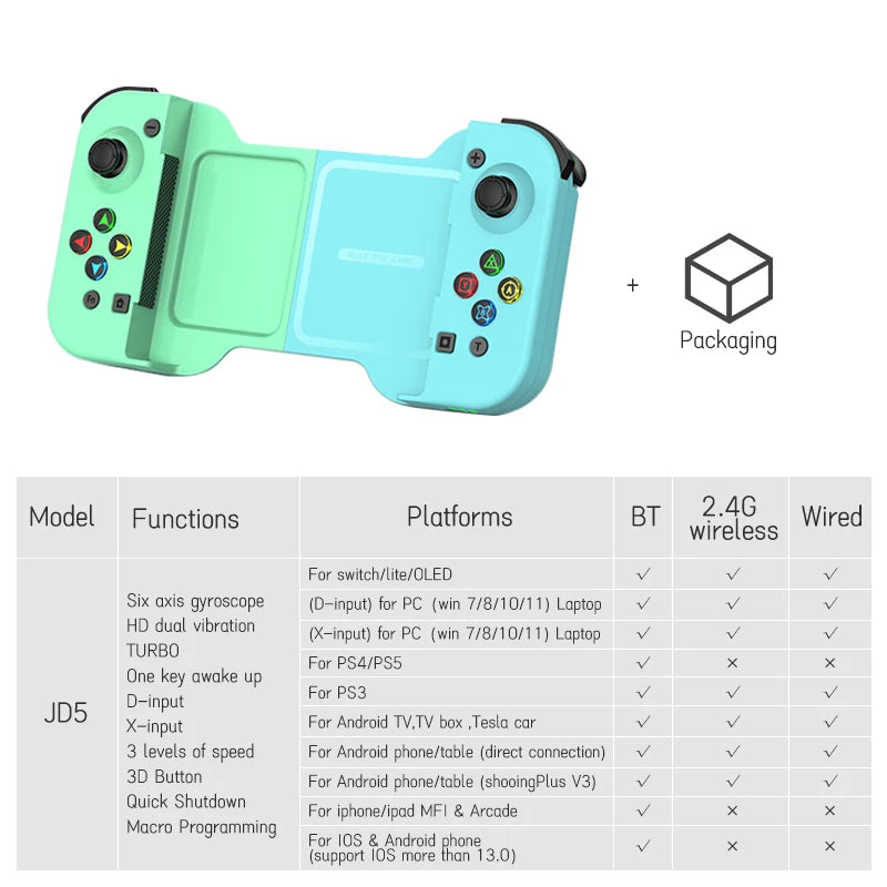Stretchable Mobile Controller For ios Andriod Phone Pubg Cod Gamepad For Switch Oled Console Control Joystick with Macro