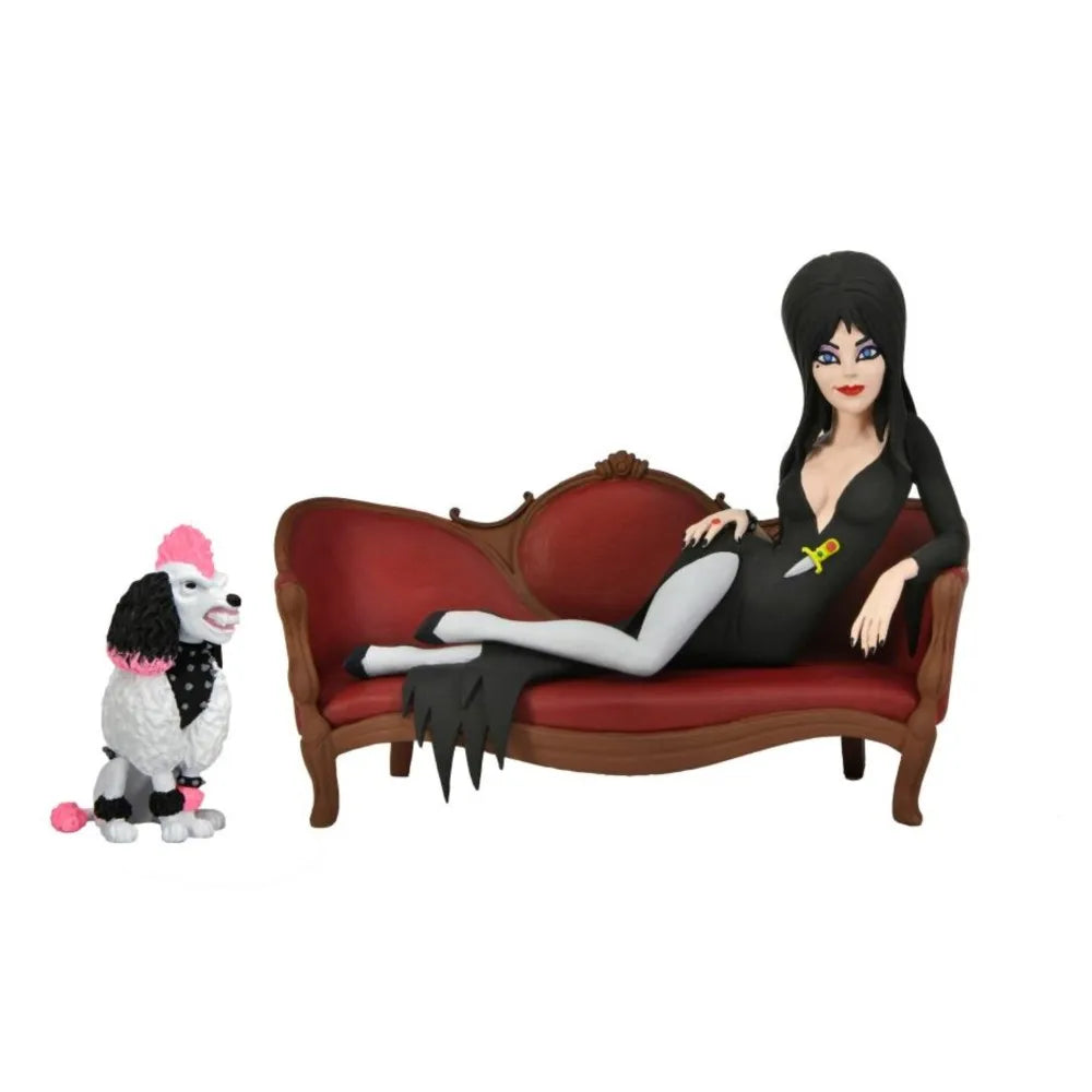 NECA 56082 Toys Rob Elvira 6” Scale Action Figures Toony Terrors Elvira On Couch Boxed Set Collection Doll Decoration Gift Model