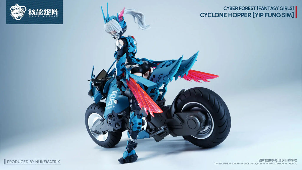 Nuke Matrix Cyber Forest Cyclone Hopper Yip Fung Sim Dual Body Mecha Girl Buildable Action Figure Kit With Cyber Motorcycle