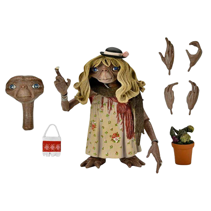 NECA 55077 E.T. the Extra-Terrestrial: 40th Anniversary - Ultimate Dress-Up E.T. 7 inch Action Figures Original Model Doll Toys